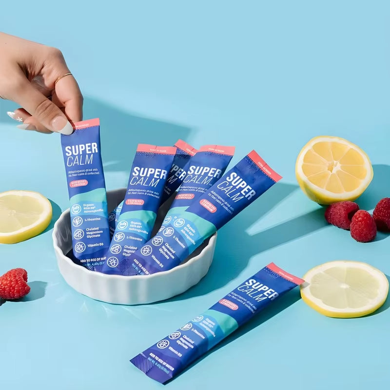 Calming Magnesium Powder Drink Sachets Electrolyte Mixed Powder for Daily Relaxation